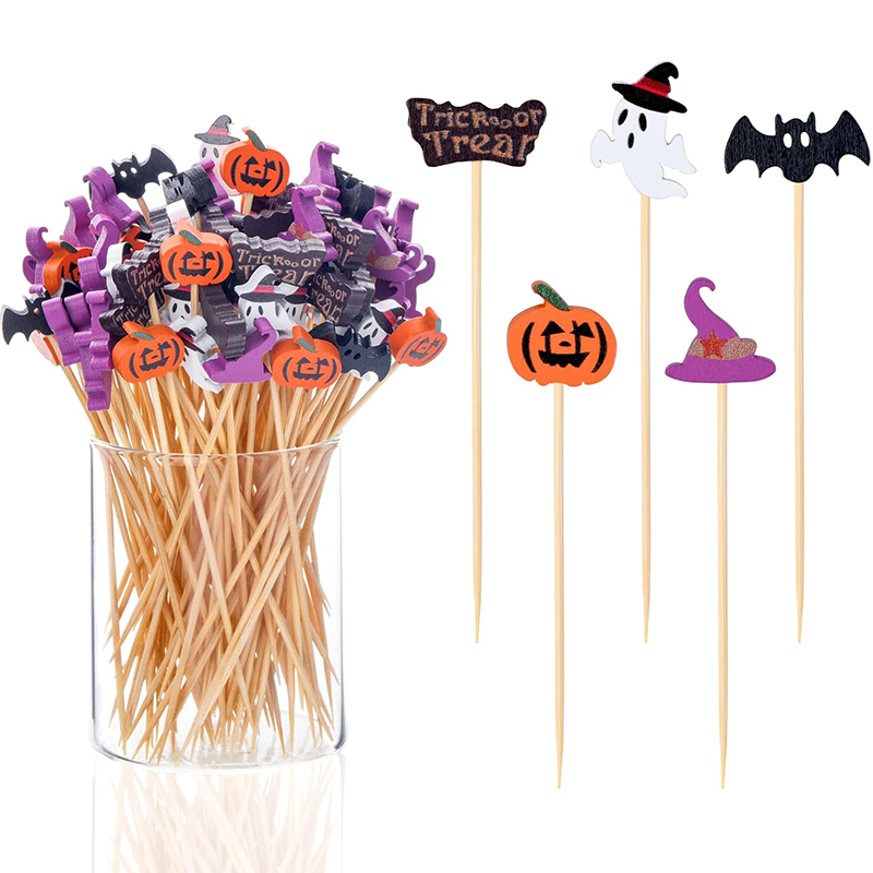 Centerpiece Stick - 50/100Pcs Halloween Party Zahnstocher Einweg Bambus