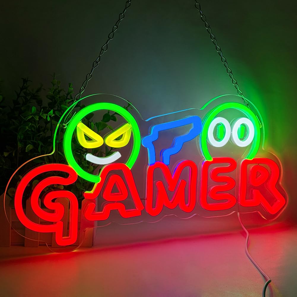 Neon Sign Party - Gamer Neon-Schild LED-Wandleuchte Anpassbare Farbenfrohe Gaming-Neonlampe