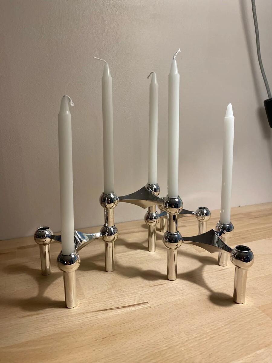 Centerpiece Stick - Kerzenhalter aus Metall, nordische molekulare Struktur,