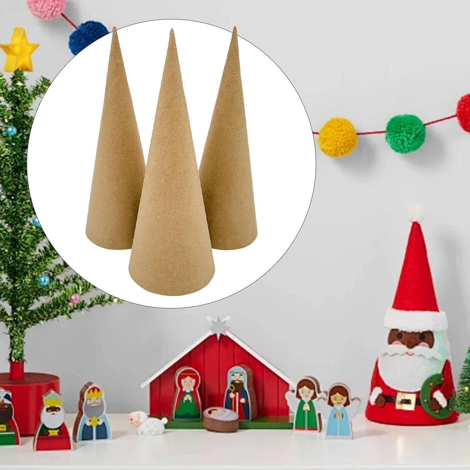 Cotton Candy Cone - 3x Pappmaché-Kegel, offener Boden zum Basteln
