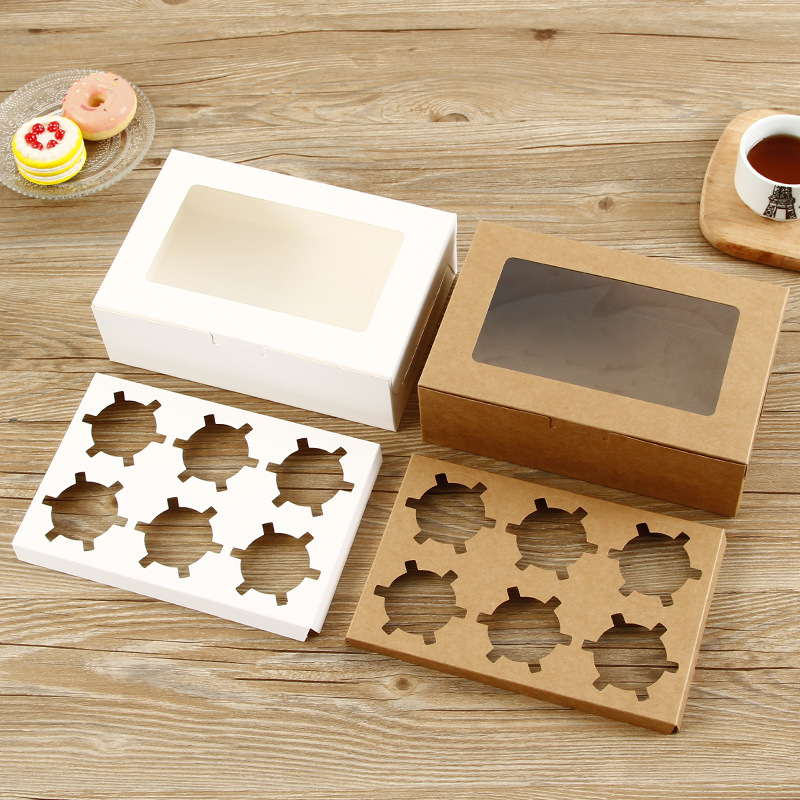 Event Party Box - Cupcake-Boxen mit klarem Fenster, Kuchenhalter, Muffin-Träger
