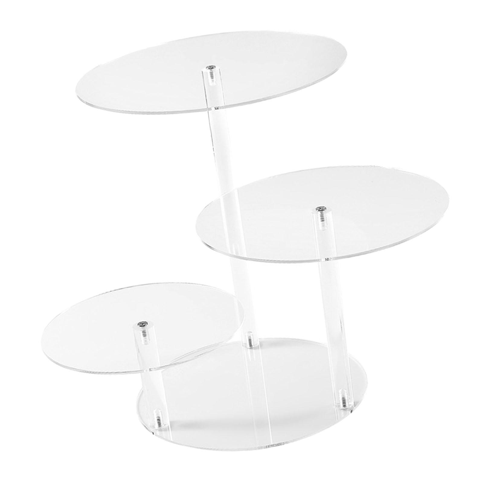 Cupcake Stand Tier - 3-stöckiger Acryl-Cupcake-Ständer mit LED-Beleuchtung, Transparent mit