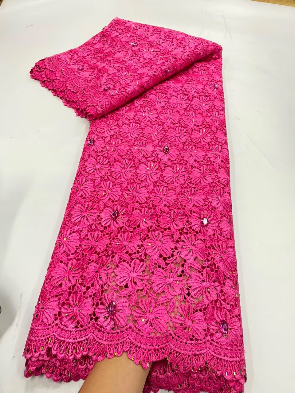 Glitter Tablecloth - 2026 Hochwertiger Afrikanischer Nigerianischer Tüll-Spitzenstoff mit