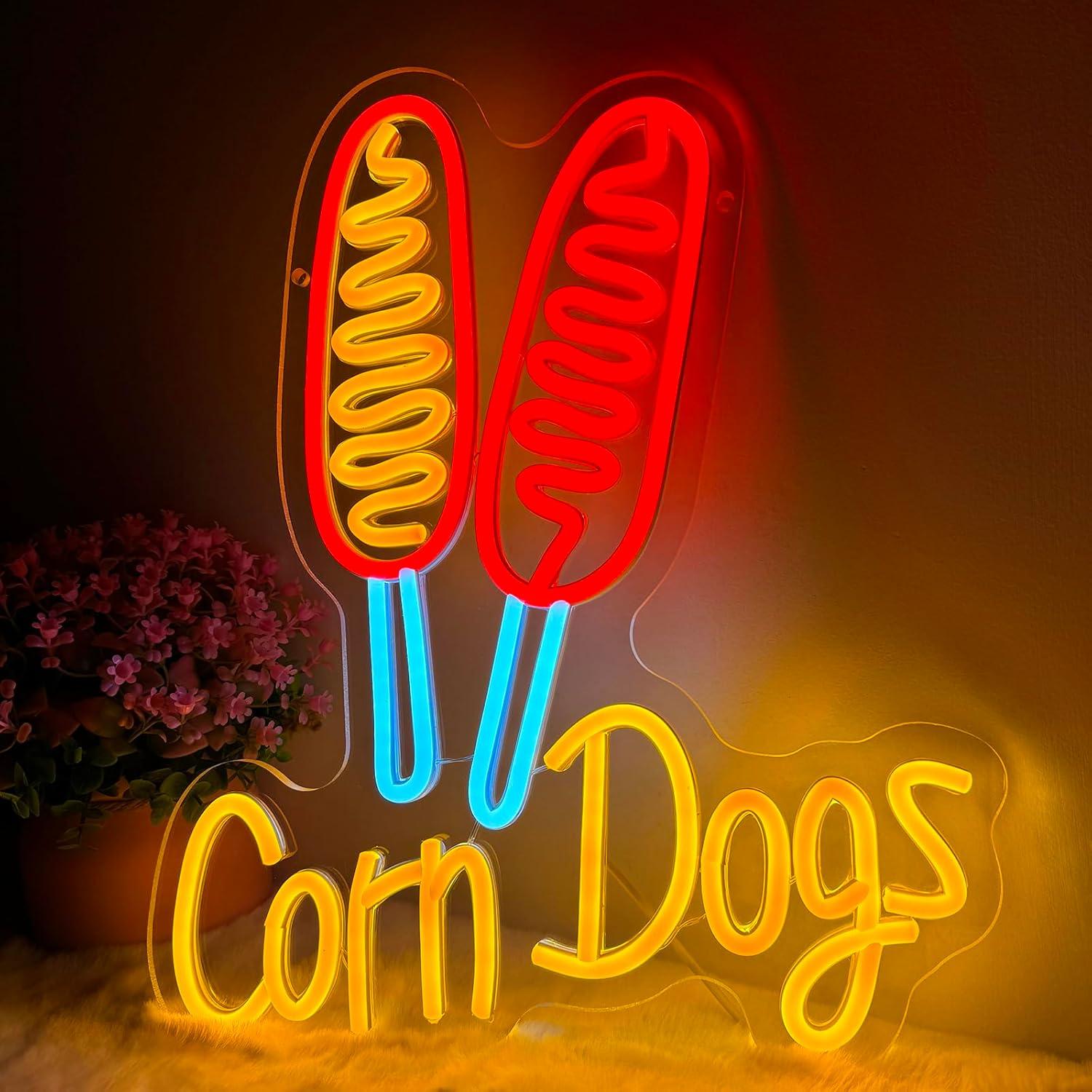 Neon Sign Party - Corn Dog Neon-Schild Snack USB Dimmbare