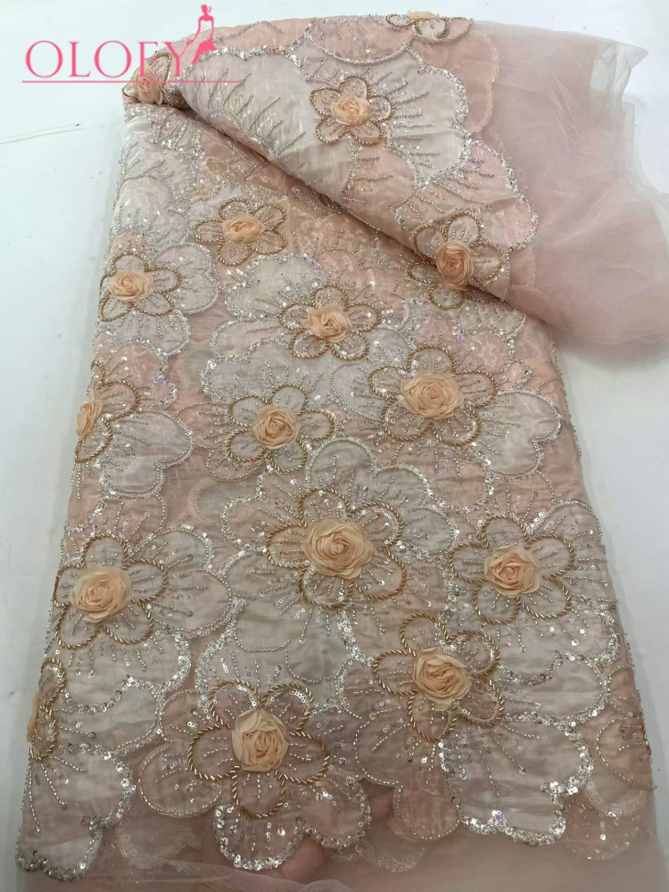 Glitter Tablecloth - OLOEY Neuer Stil Afrikanischer Bräutigam Perlen-Spitzenstoff