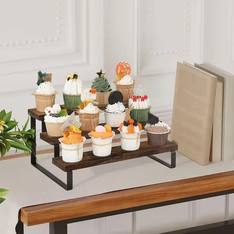 3-stufiger Holz-Präsentationss – Cupcake Stand Tier Bewertung und Preis